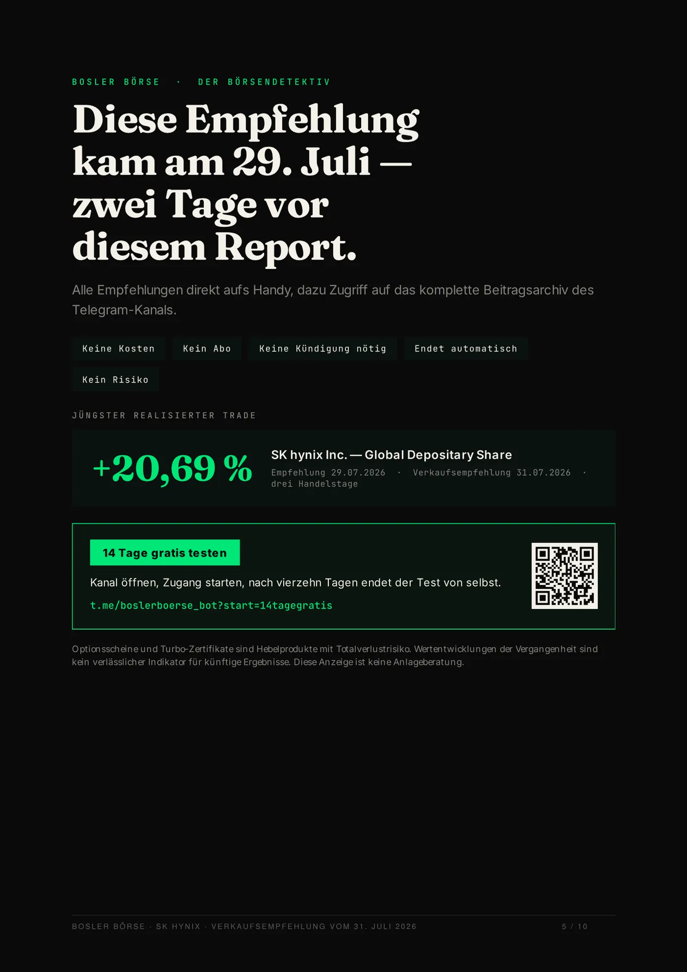 Kursziel erreicht — in drei Tagen statt drei Monaten. — Seite 5 von 10